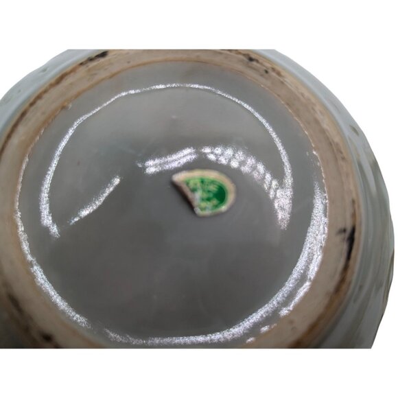 Vintage Handmade Celadon Tureen Covered Serving Bowl Dimensional - Picture 3 of 16